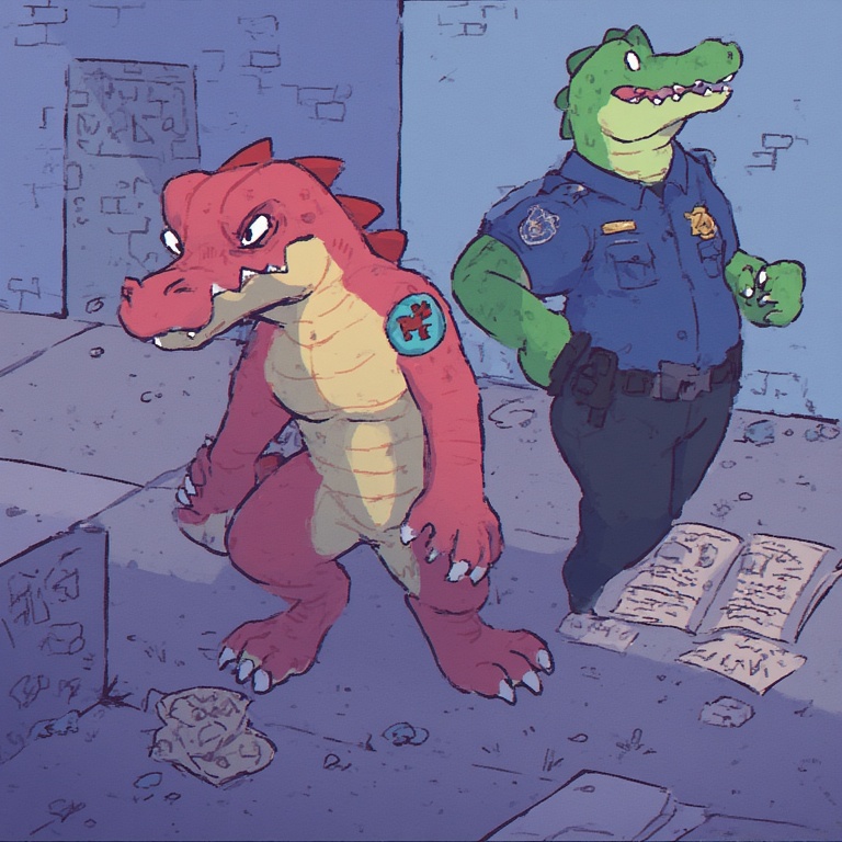 Sam was turned into a crocodile as expected, he is a policeman which was left to interpretation
