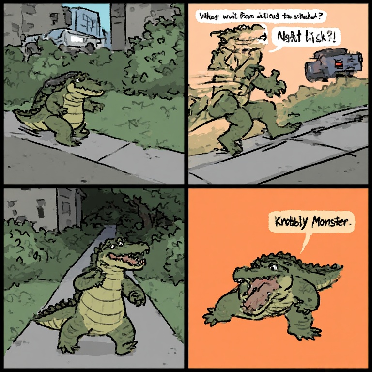 The knobbly monster created by AI Image Generation